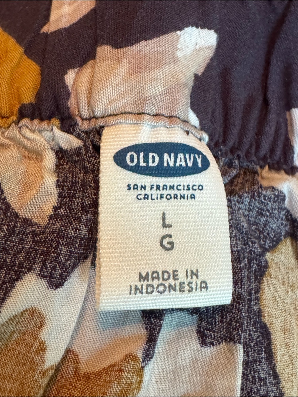 Floral Print A-Line Skirt in Navy and Mustard large - Picture 4 of 4